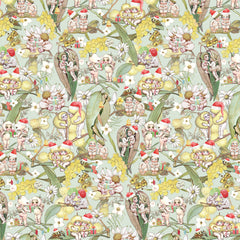 May Gibbs Christmas - Gossiping Gumnuts Light Green