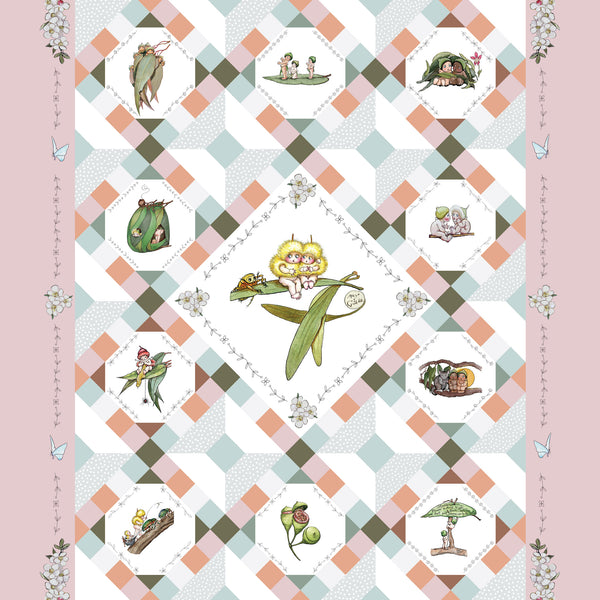 May Gibbs Garden Playtime Rose Panel