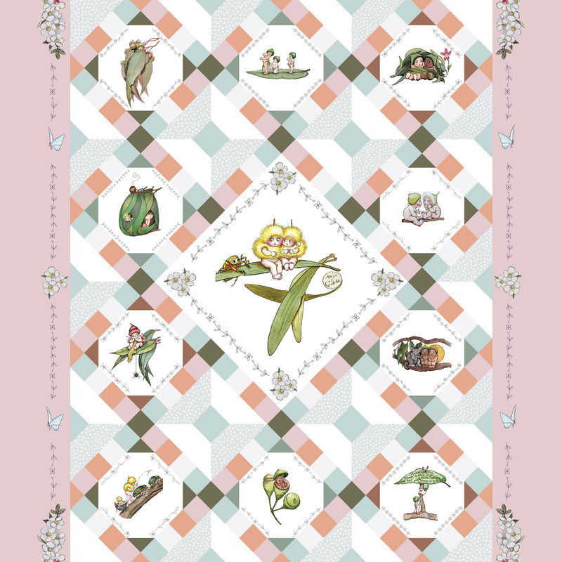 May Gibbs Garden Playtime Rose Panel