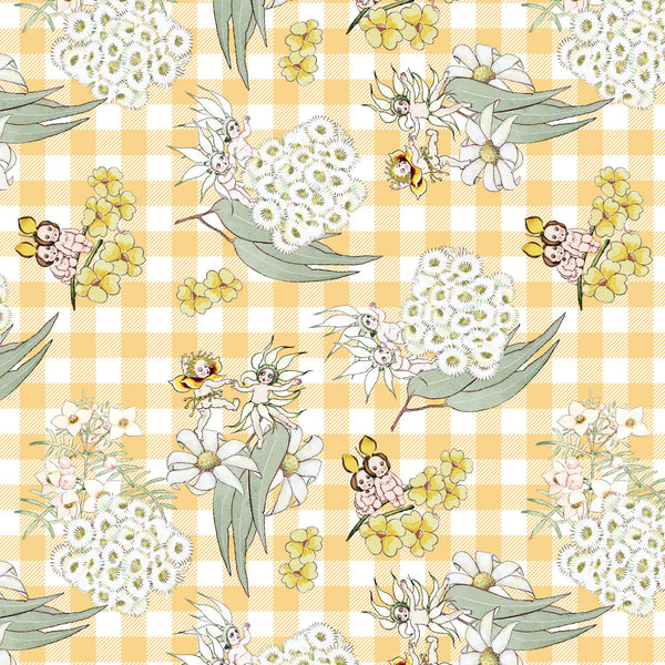 May Gibbs Garden Playtime - Gingham Yellow