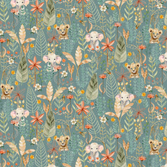 Mini Menagerie - Packed Animal Allover - Dark Teal