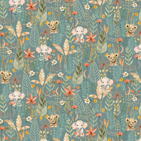 Mini Menagerie - Packed Animal Allover - Dark Teal