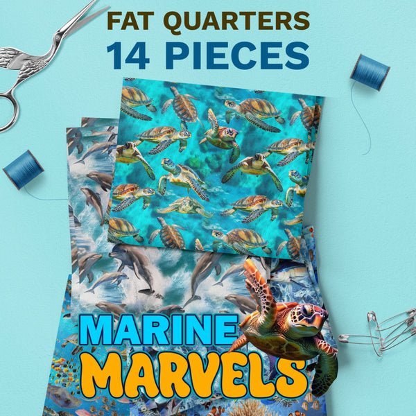 Marine Marvels Fat Quarter Bundle - 14 piece