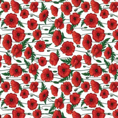 Nora's Collection - Poppies on White