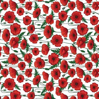 Nora's Collection - Poppies on White