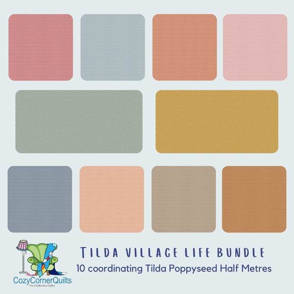 Tilda Village Life - Poppy Seed Half Metre Bundle