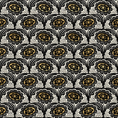 Ink Shop - Folk Floral Black Gold - RS-2140-14M