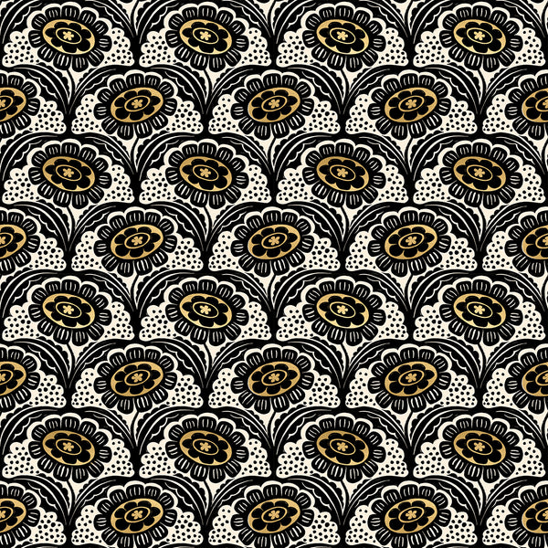 Ink Shop - Folk Floral Black Gold - RS-2140-14M