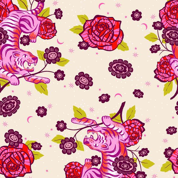 Ink Shop - Tiger & Roses Cream - RS-2143-11