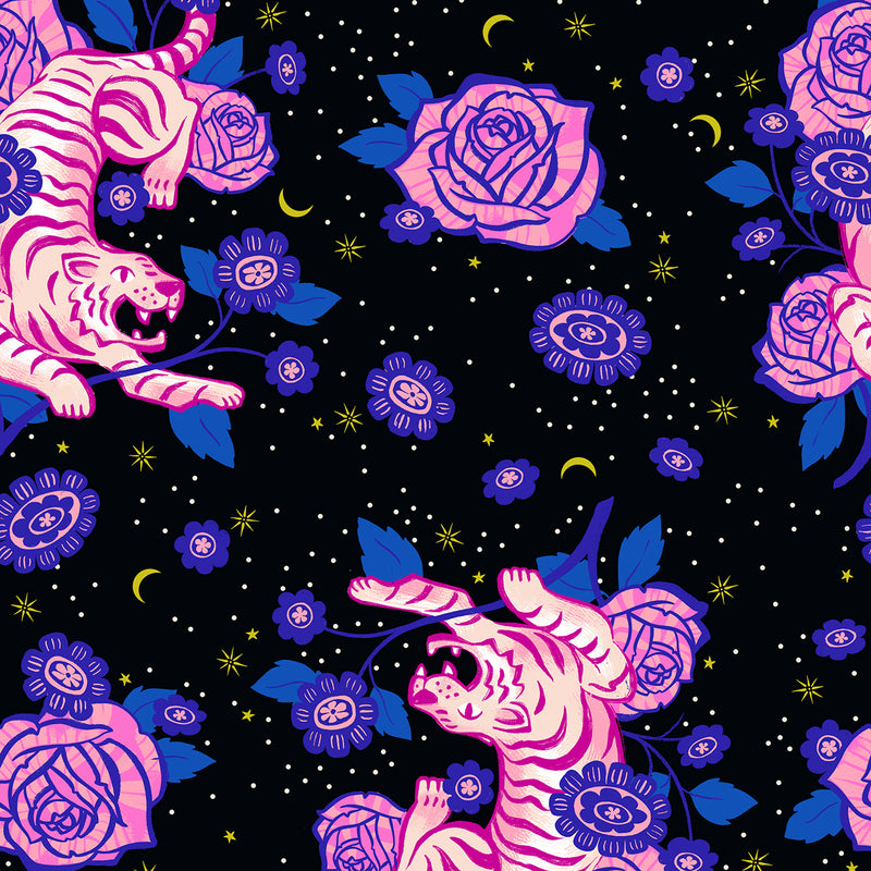 Ink Shop - Tiger & Roses Midnight - RS-2143-13