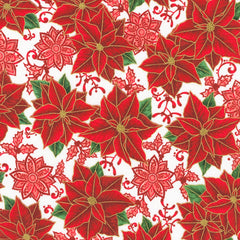 Holiday Flourish Festive Finery - Poinsettia on White