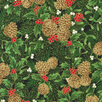 Holiday Flourish Festive Finery - Pine cones and holly