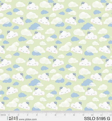 Sleepy Sloth - Clouds - Green