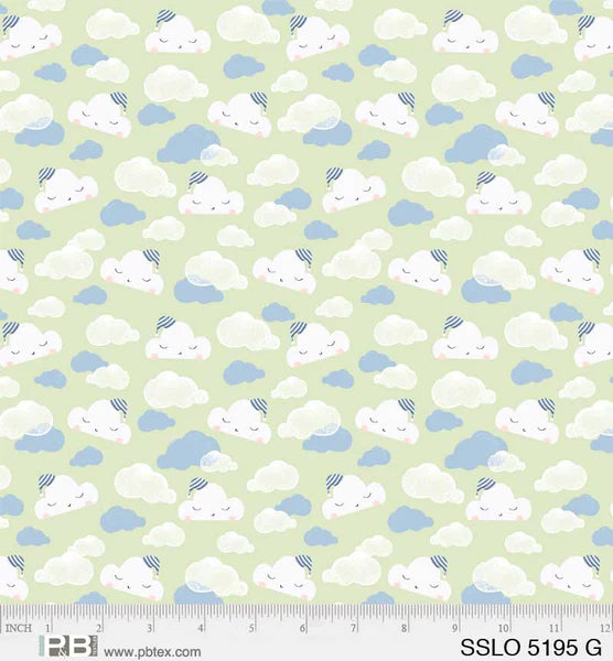 Sleepy Sloth - Clouds - Green
