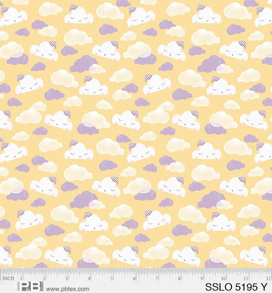 Sleepy Sloth - Clouds - Yellow
