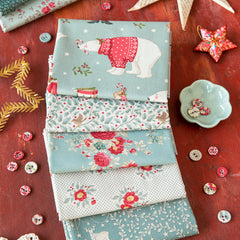 Tilda Merry Little Christmas Fat Quarter Bundle - Duck Egg