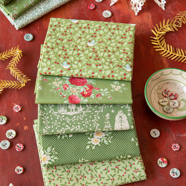 Tilda Merry Little Christmas Fat Quarter Bundle - Green