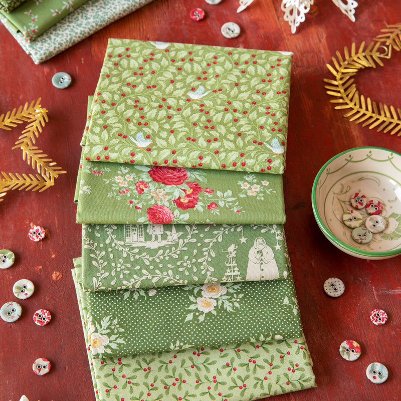 Tilda Merry Little Christmas Fat Quarter Bundle - Green