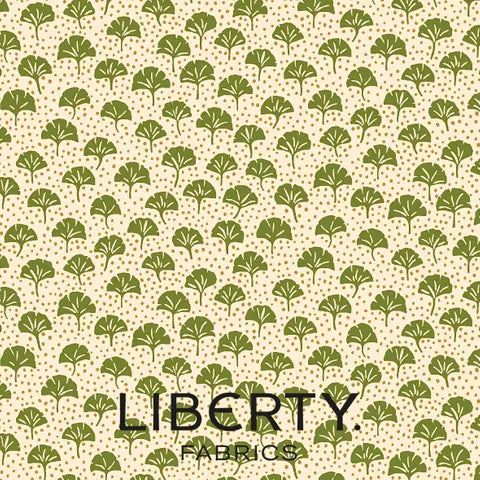 Liberty Arthurs Garden 2 - Green leaves on cream