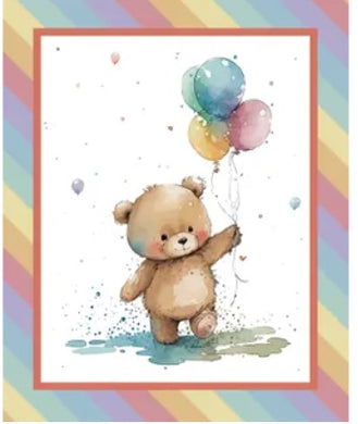 Bear & Balloons Cot Panel
