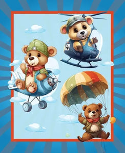 Flying Bears Cot Panel