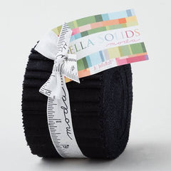 Bella Solids - Black - 2.5 inch Jelly Roll - 40 pieces