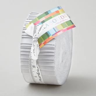 Bella Solids - White - 2.5 inch Jelly Roll - 40 pieces