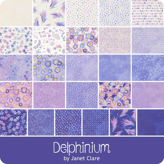 Delphinium Charm Squares