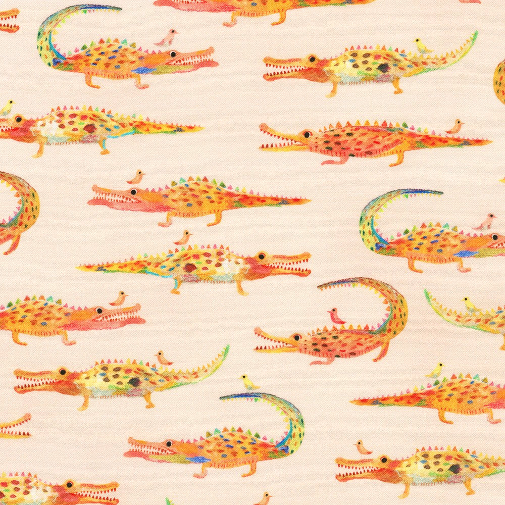 Flora & Fun - Alligators on Peach
