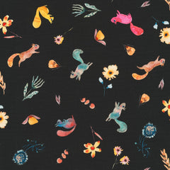 Flora & Fun - Squirrels on Black