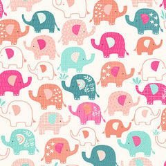 In the Jungle - Elephants Pink