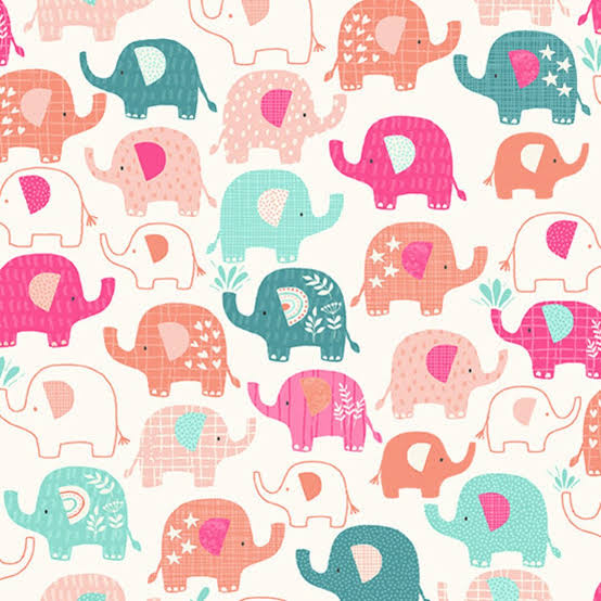 In the Jungle - Elephants Pink