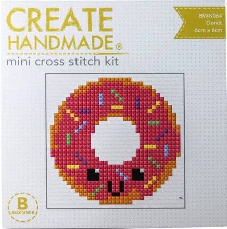 Create Handmade Mini Cross Stitch Kit - Donut