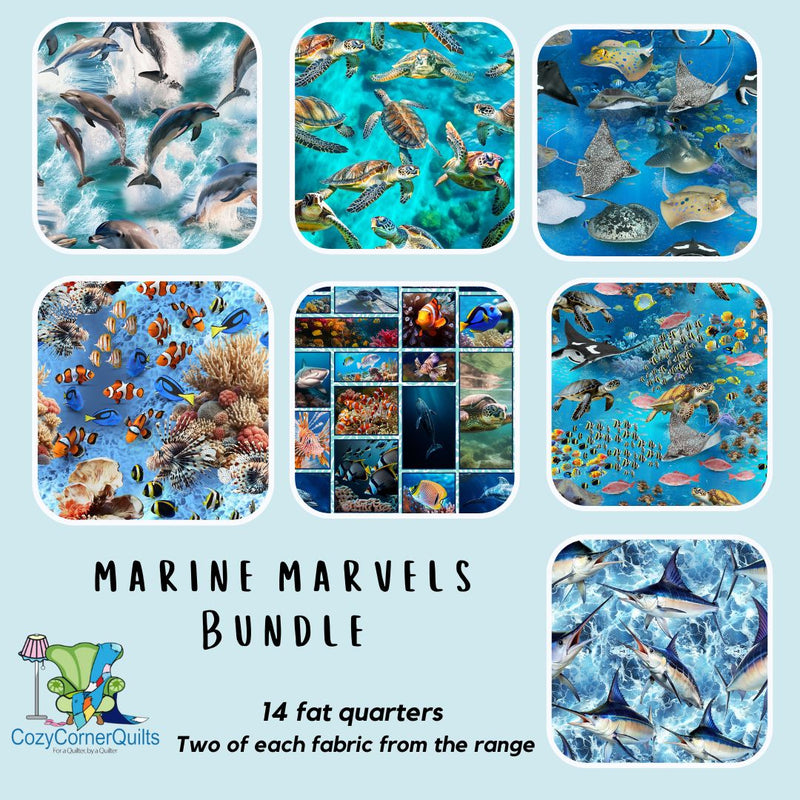 Marine Marvels Fat Quarter Bundle - 14 piece