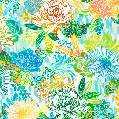 Midnight in the Jungle - Floral - Cream