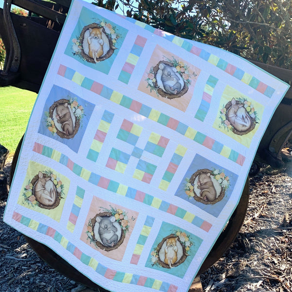 Native Nursery Nine Patch Panel Quilt Kit