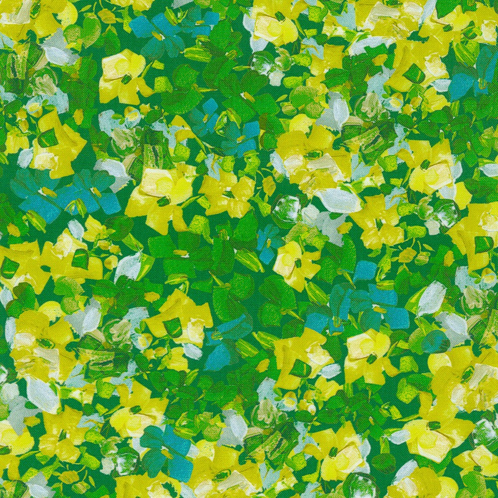 Painterly Petals - All Over Green Garden 22275238
