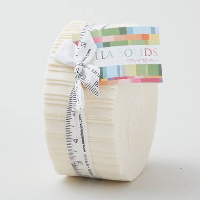 Bella Solids - Snow - 2.5 inch Jelly Roll - 40 pieces