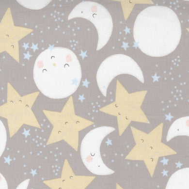 D is for Dream - Stars & Moons - Grey