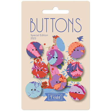 Abloom Buttons - Blue/Red - 8 pack