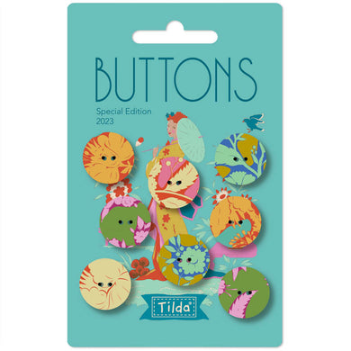 Abloom Buttons - Yellow/Teal - 8 pack