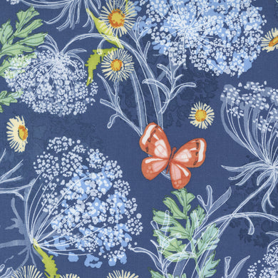 Wild Blossoms - Butterflies - Navy