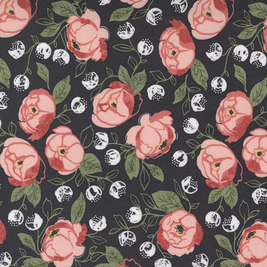 Country Rose - Floral - Charcoal