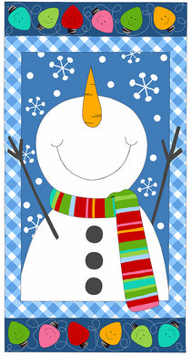 Things are looking up - Snowman Panel - Blue