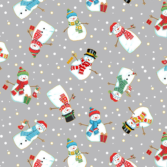 Merry Christmas - Snowmen - Light Grey
