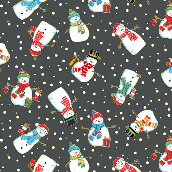 Merry Christmas - Snowmen - Dark Grey