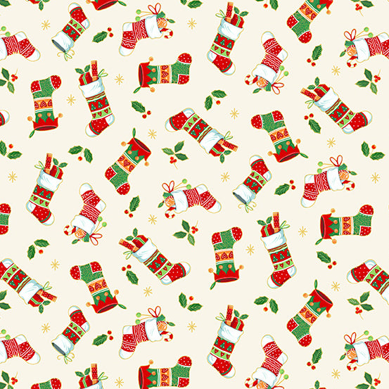 Merry Christmas - Stockings - Cream
