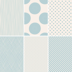 Tilda Basics Fat Quarter Bundle in Blues - 6 pieces