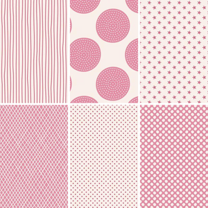 Tilda Basics Fat Quarter Bundle in Pinks - 6 pieces