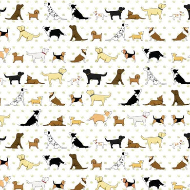 Red Tractor Collection - all over dogs - white